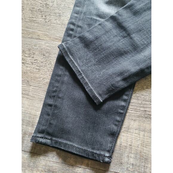 R13 The Drop Jeans Sz 26 Black Denim Stretch Slouchy Crop High Rise (V6 - Picture 7 of 11